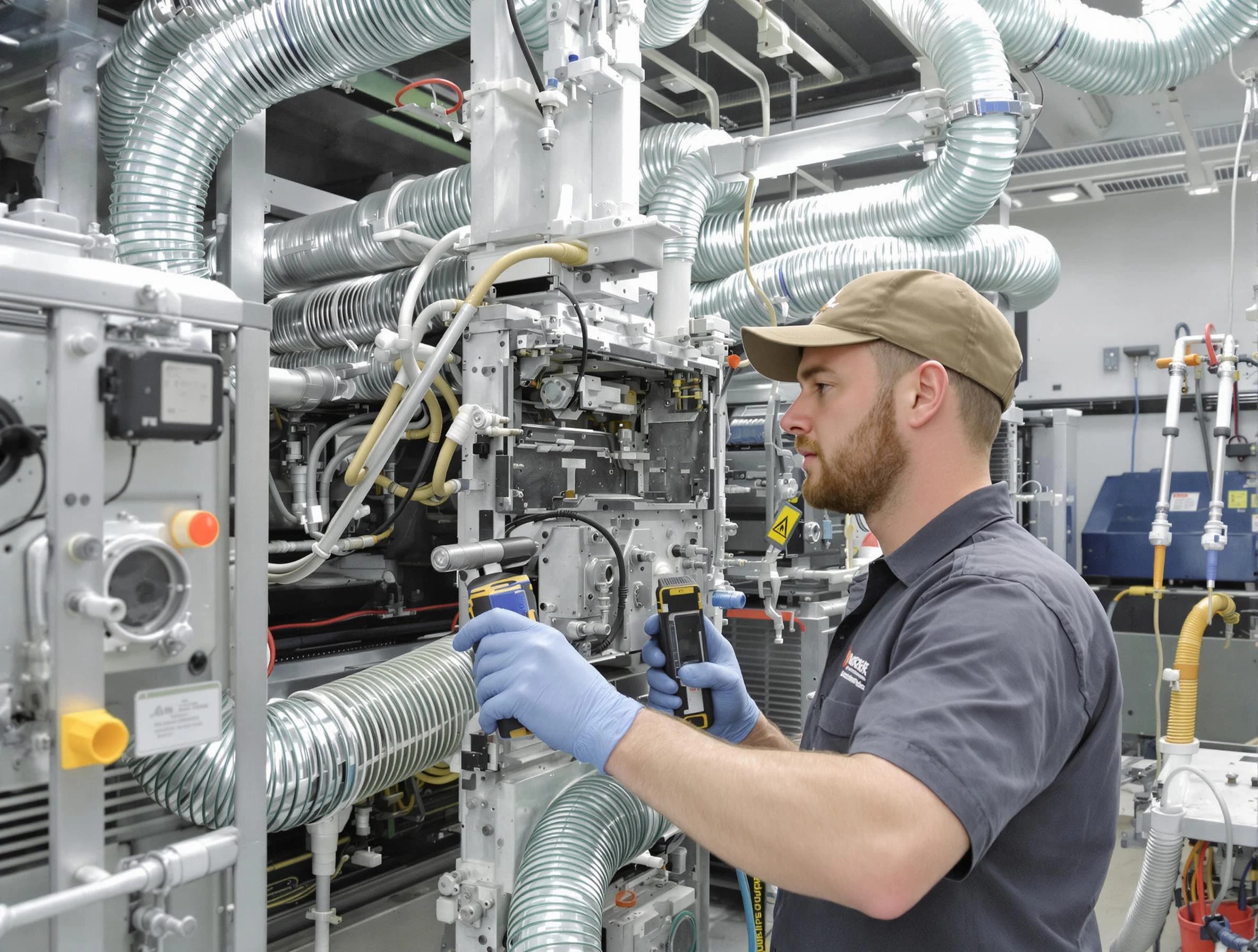 North Fayette Air Duct Cleaning technician performing precision commercial coil cleaning at a business facility in North Fayette