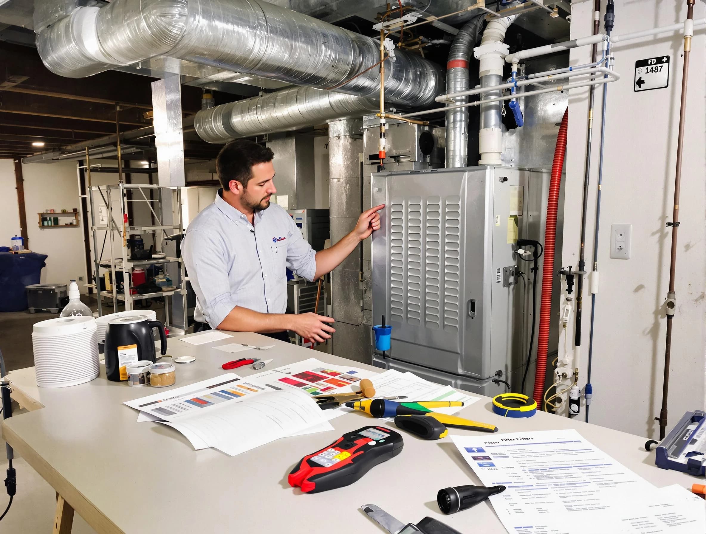 North Fayette Air Duct Cleaning inspector conducting detailed filter system evaluation using professional diagnostic tools in North Fayette