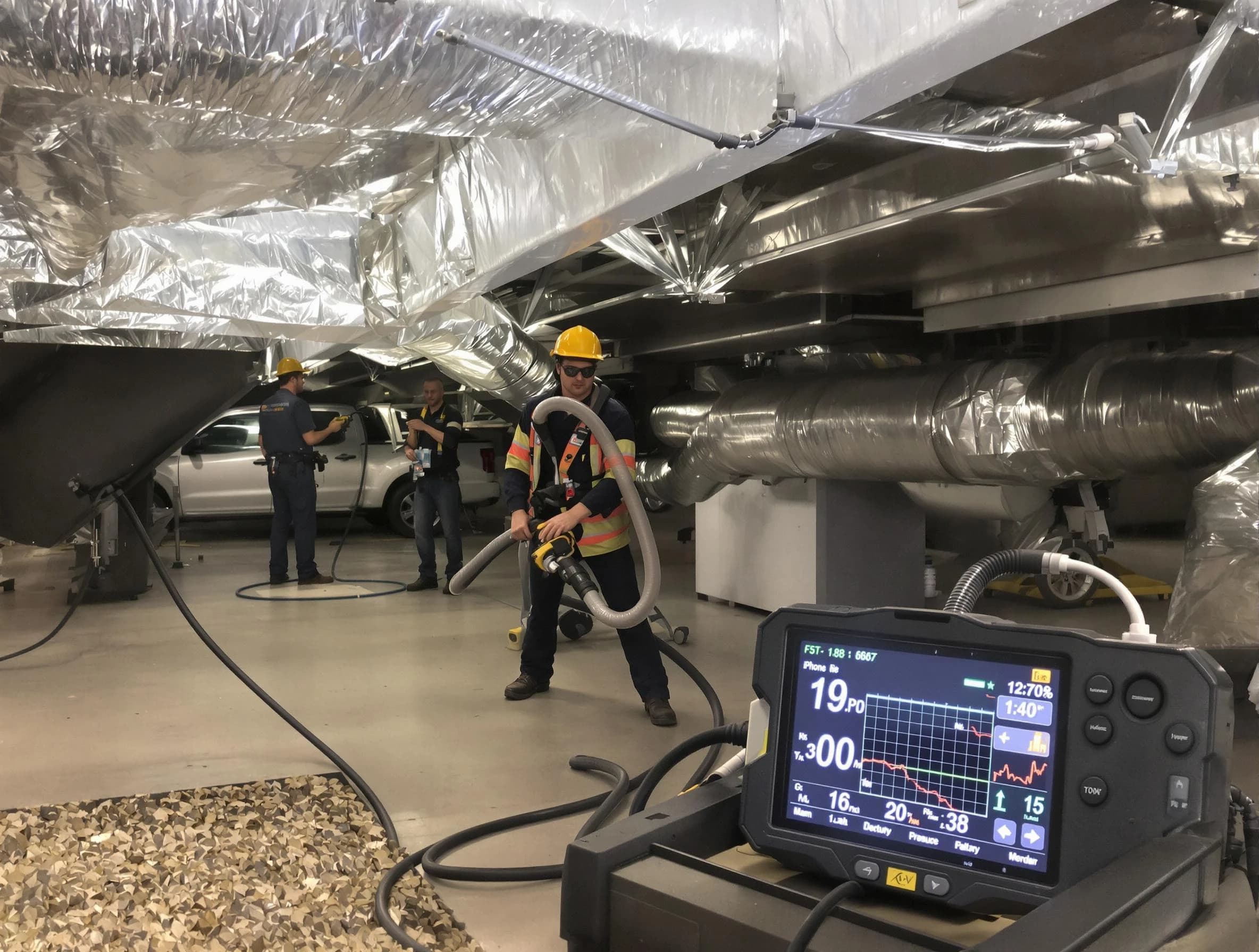 Professional negative pressure duct cleaning by North Fayette Air Duct Cleaning in North Fayette