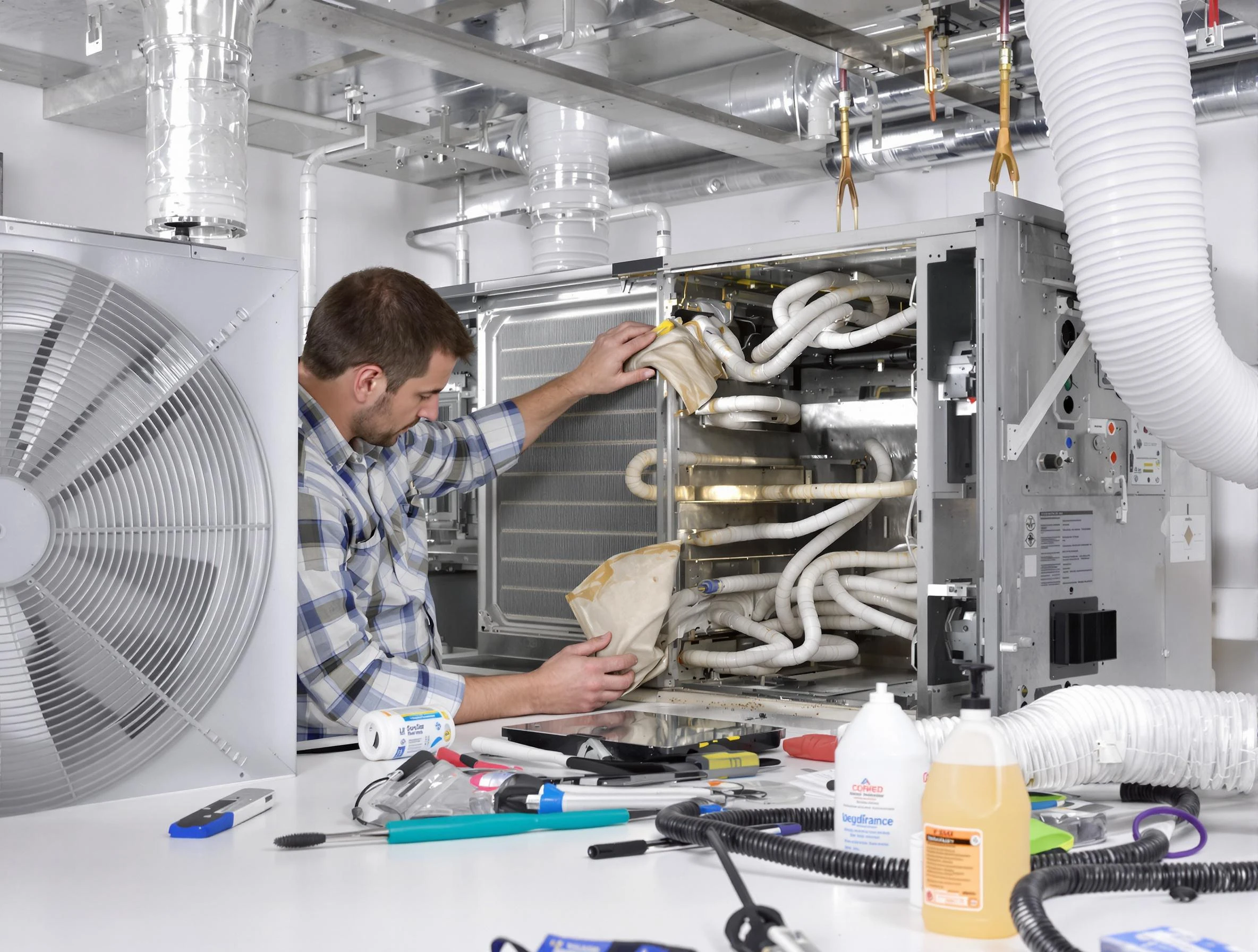 North Fayette Air Duct Cleaning specialist performing precision AC coil cleaning in North Fayette